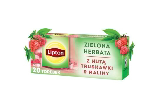 Herbata zielona malina i truskawka Green Tea Lipton 20 torebek
