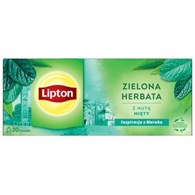 Herbata LIPTON zielona, z nutą mięty, 20 torebek
