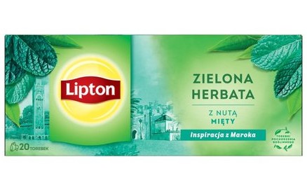 Herbata zielona mięta Green Tea Lipton 25 torebek