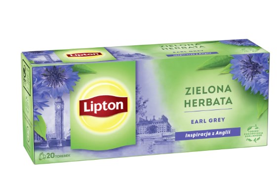 Herbata zielona Green Tea Earl Grey Lipton 20torebek