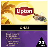 Herbata LIPTON, piramidki, czarna, chai, cynamonowa 20 torebek