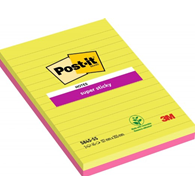 Bloczek samoprzylepny POST-IT® Super Sticky XXXL w linię (5845- SS), 127x203mm, 2x45 kart., paleta marrakesz