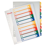 Przekładki plast. do nadruk. tekstu na kartę, Esselte, 1-10