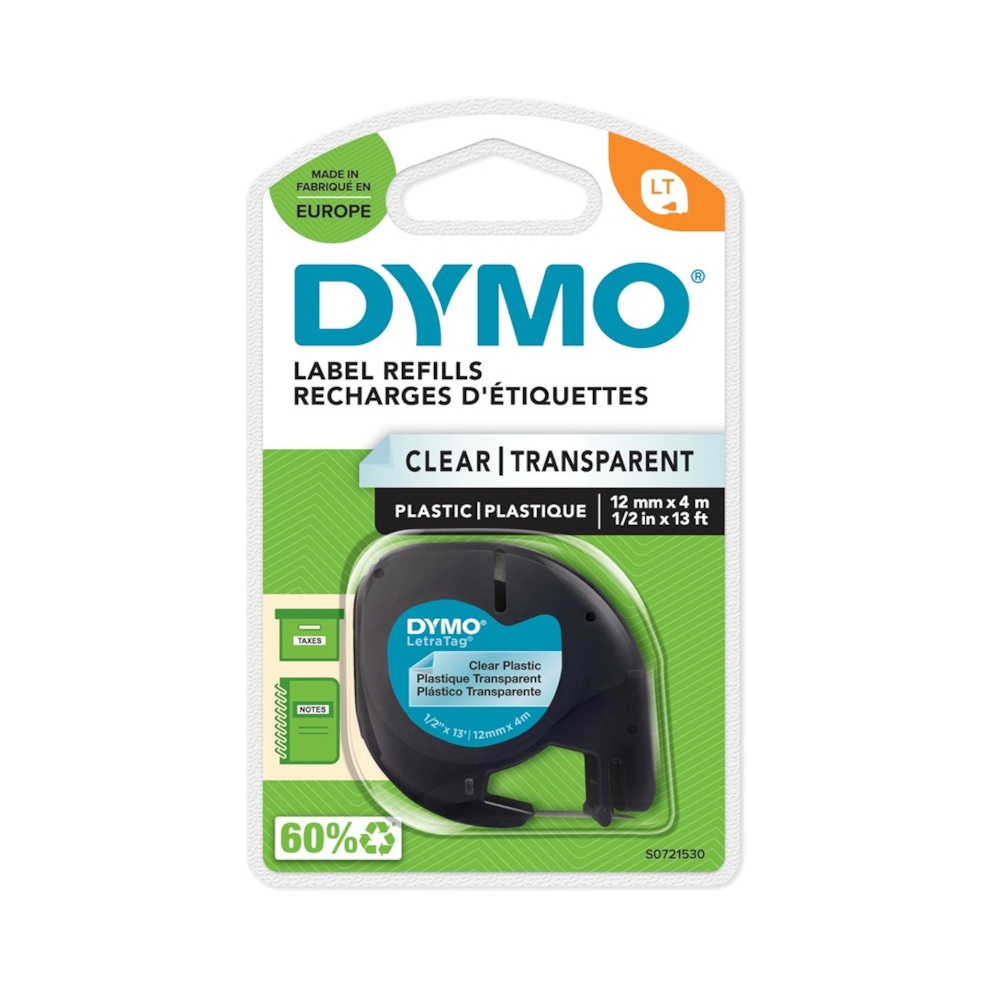DYMO taśma 12mm/4m - plastikowa, przezroczysta