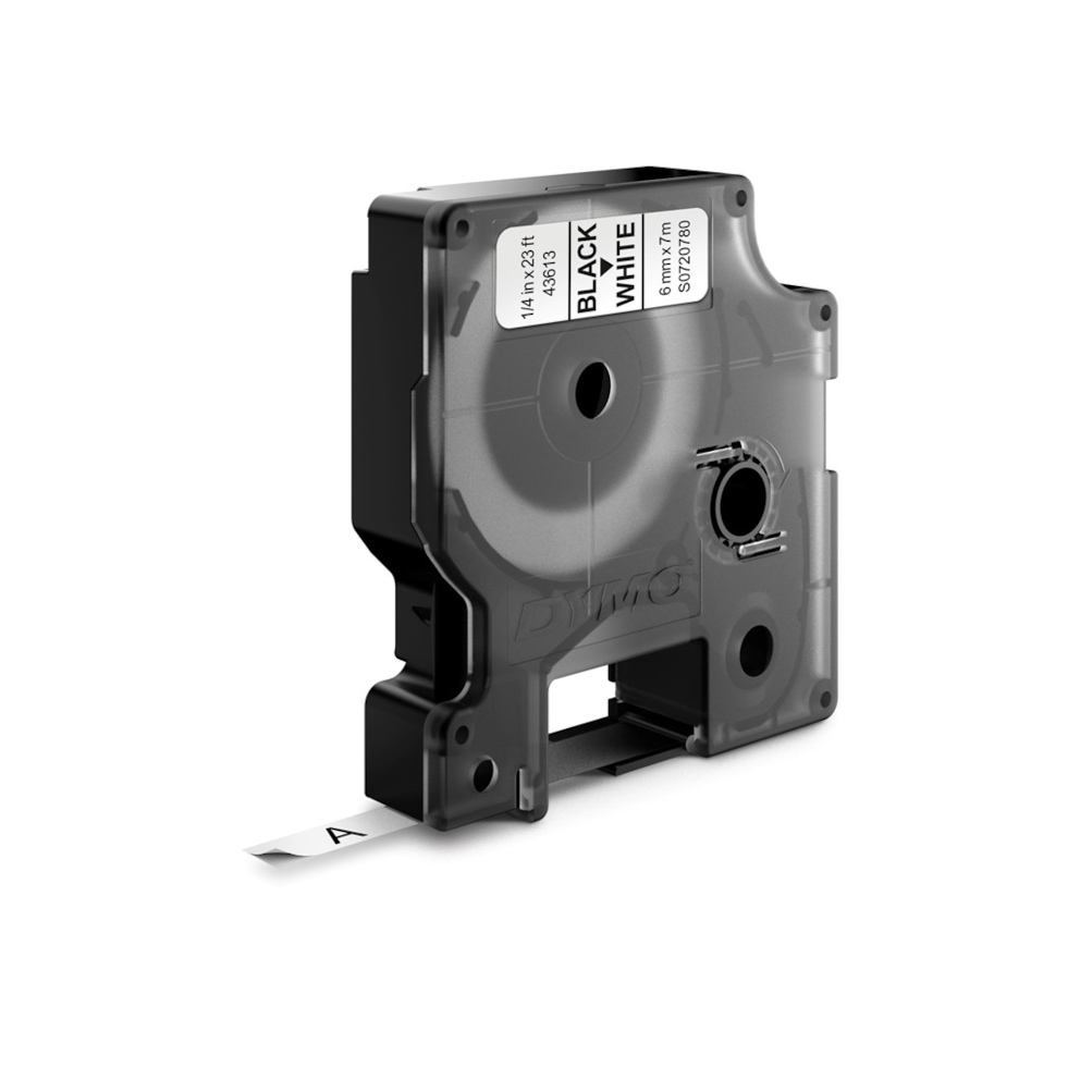 DYMO D1 etykiety, czarny nadruk na białym, 6 mm x 7 m, samoprzylepne etykiety do drukarek etykiet LabelManager, oryginalne