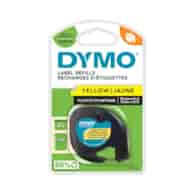 DYMO taśma 12mm/4m - plastikowa, żółta
