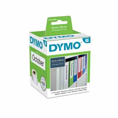 DYMO LW etykiety uniwersalne/na segregatory, duże, 59 mm x 190 mm, rolka 110 łatwych do odklejania etykiet, samoprzylepne, do drukarek etykiet LabelWriter, oryginalne