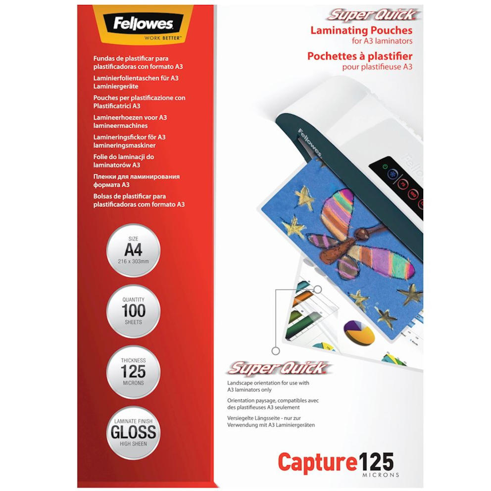 folie do laminowania SUPER QUICK 125 µ, 216x303 mm - A4, 100 szt.