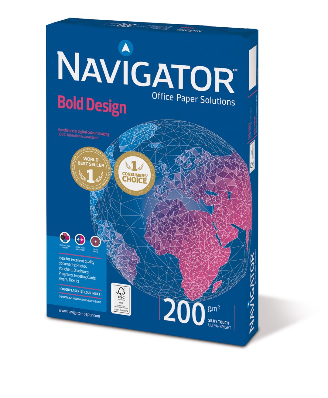 Papier ksero biały A4/200g 150 arkuszy Navigator Bold Design