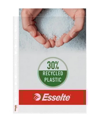 Koszulki na dokumenty Esselte A4 groszkowe 115 mic, w 30% z przedużytkowego tworzywa z odzysku - w pudełku