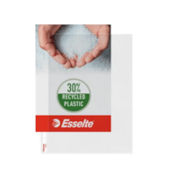 Koszulki na dokumenty Esselte L A4 groszkowe 115mic, z dostępem od góry i z lewej strony, w 30% z przedużytkowego tworzywa z odzysku - w kartonie