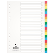 Przekładki Q-CONNECT, PP, A4, 225x297mm, 20 kart, mix kolorów