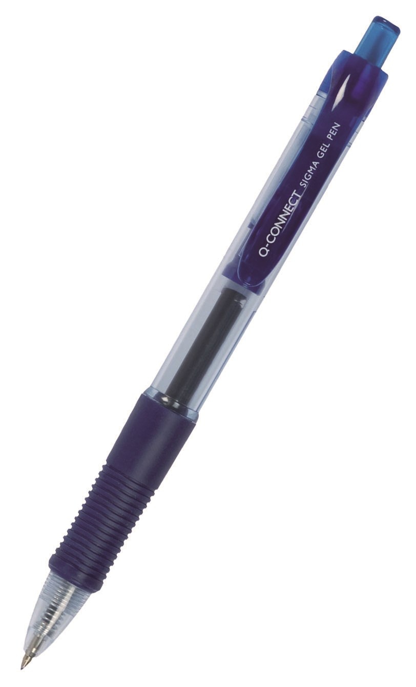 Długopis automatyczny żelowy Q-CONNECT 0,5mm (linia), niebieski