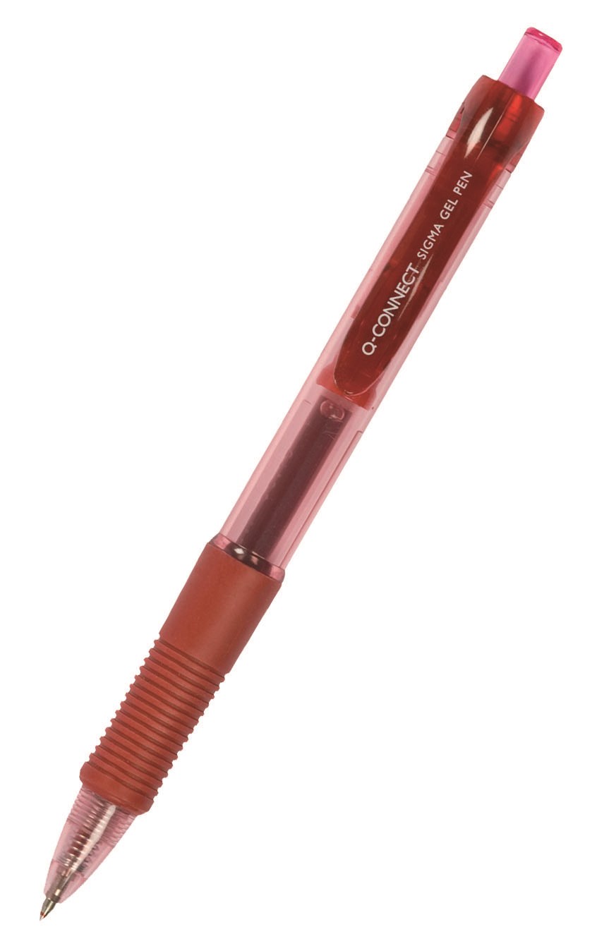 Długopis automatyczny żelowy Q-CONNECT 0,5mm (linia), czerwony