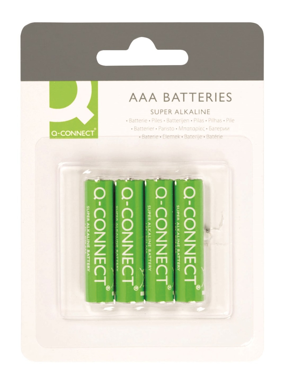 Baterie super-alkaliczne Q-CONNECT AAA, LR03, 1,5V, 4szt.
