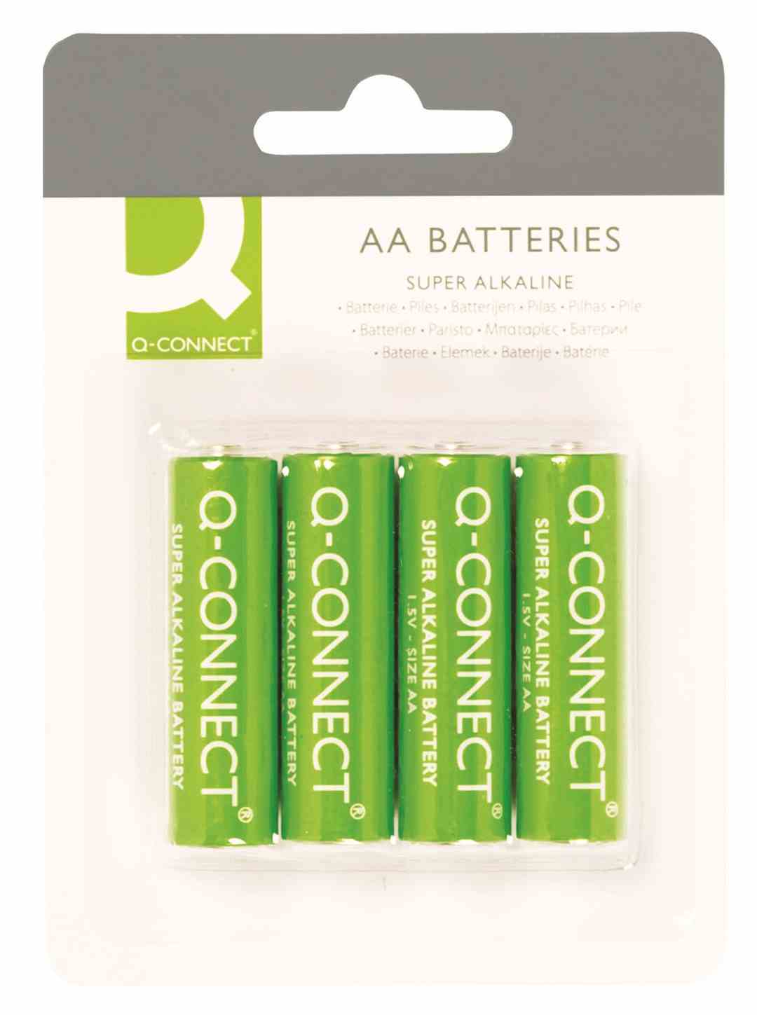 Baterie super-alkaliczne Q-CONNECT AA, LR06, 1,5V, 4szt.