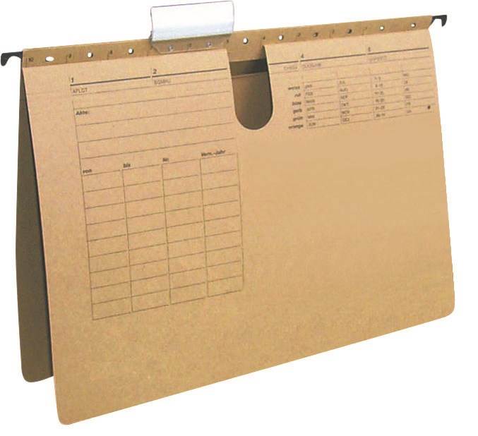 Skoroszyt zawieszkowy Q-CONNECT, karton, A4, 250gsm, jasnobrązowy