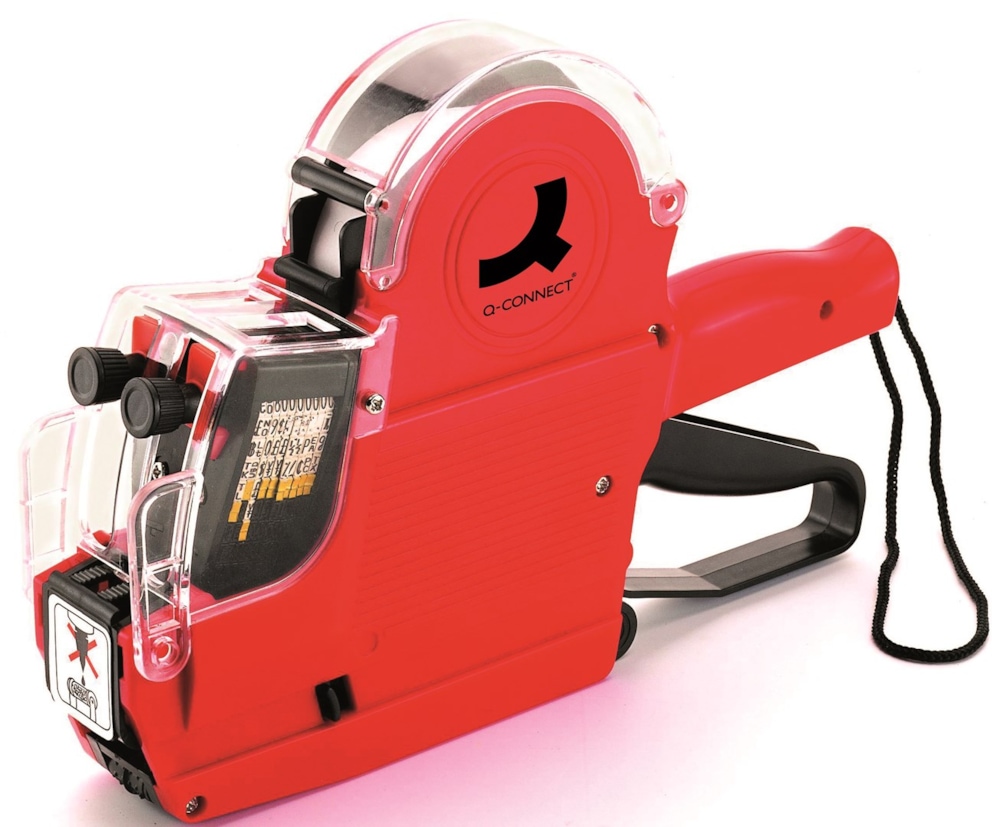 Metkownica Q-CONNECT, dwurzędowa, 10 znaków, czerwona