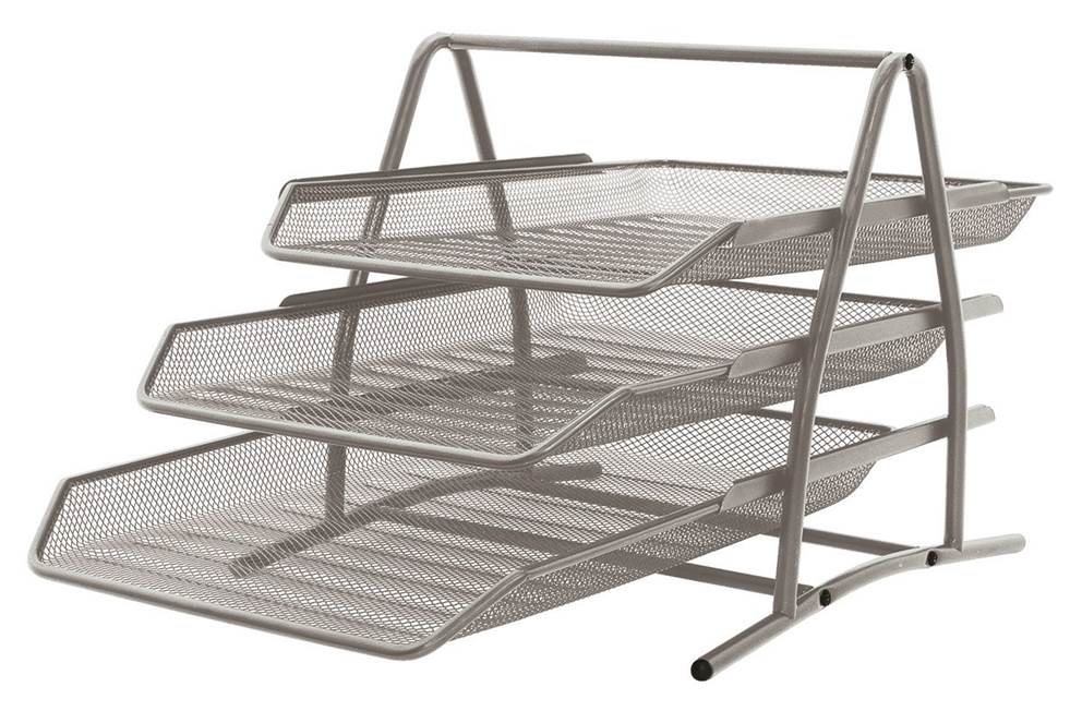 Zestaw na biurko Q-CONNECT Office Set, metalowy, 3 szufladki, srebrny