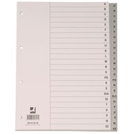 Przekładki Q-CONNECT, PP, A4, 230x297mm, A-Z, 20 kart, szare