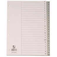 Przekładki Q-CONNECT, PP, A4, 230x297mm, A-Z, 20 kart, szare