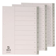 Przekładki Q-CONNECT, PP, A4, 230x297mm, 1-12, 12 kart, szare