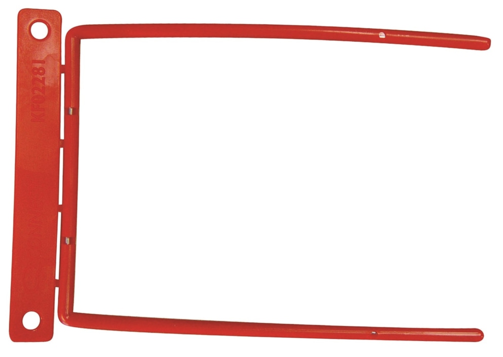Klipsy archiwizacyjne Q-CONNECT D-Clip, grubość pliku max. 8cm, czerwony 100 szt./opak.