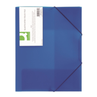 Teczka z gumką Q-CONNECT, PP, A4, 400mikr., 3-skrz., transparentna niebieska