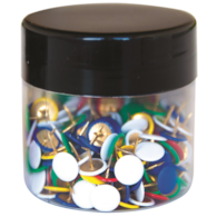 Pinezki klasyczne Q-CONNECT, w plastkiowym słoiku, 300szt., mix kolorów