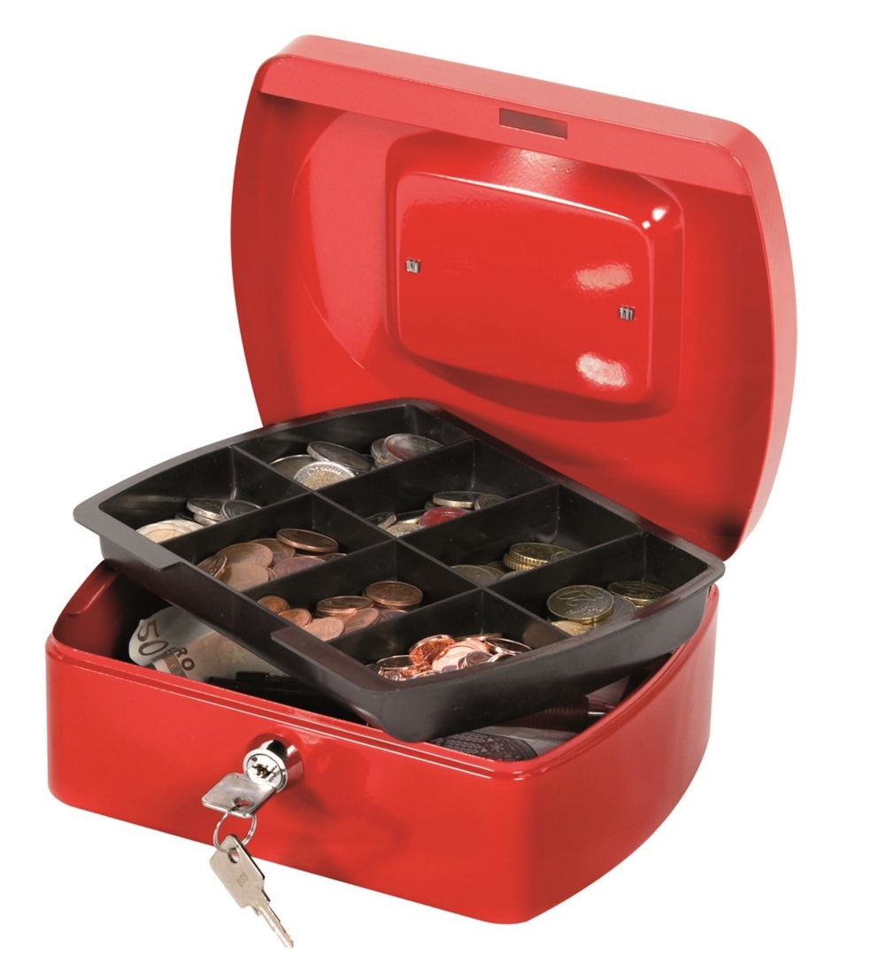 Kasetka na pieniądze Q-CONNECT, średnia, 205x85x160mm, czerwona