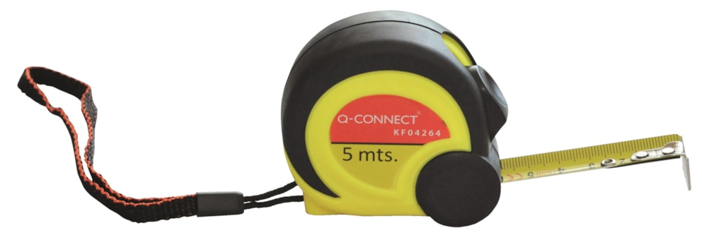 Miarka metalowa Q-CONNECT, zwijana, 19mmx5m, czarno-żółta