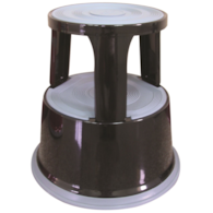 Taboret biurowy Q-CONNECT, mobilny, metalowy, czarny
