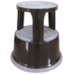 Taboret biurowy Q-CONNECT, mobilny, metalowy, czarny
