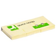 Bloczek samoprzylepny Q-CONNECT, 38x51mm, 3x100 kart., jasnożółty