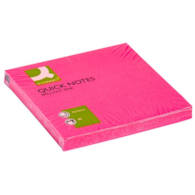 Bloczek samoprzylepny Q-CONNECT Brilliant, 76x76mm, 1x80 kart., różowy