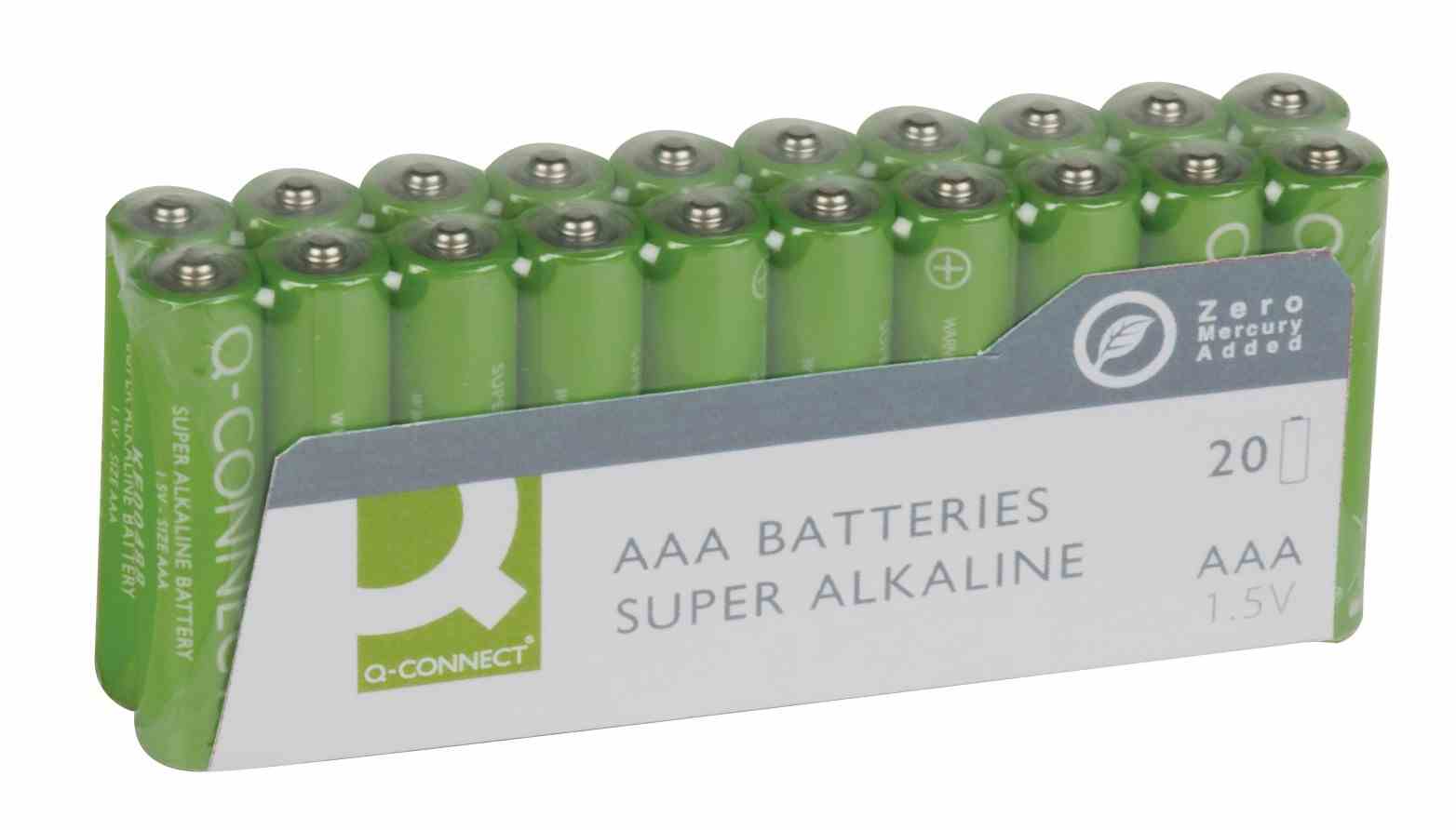 Baterie super-alkaliczne Q-CONNECT AAA, LR03, 1,5V, 20szt.