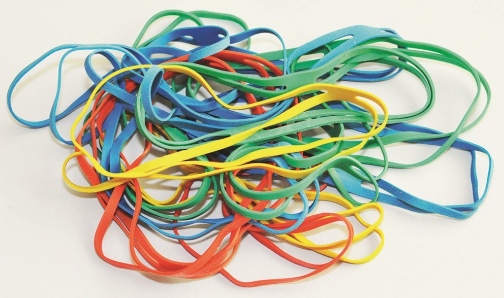 Gumki krzyżowe Q-CONNECT, 0,1kg, średnica 100mm, mix kolorów