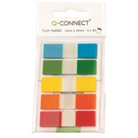 Zakładki indeksujące Q-CONNECT, PP, 12x45mm, 100 kart., zawieszka, mix kolorów