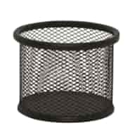 Pojemnik na przybory Q-CONNECT Office Set, metalowy, 90x68mm, czarny