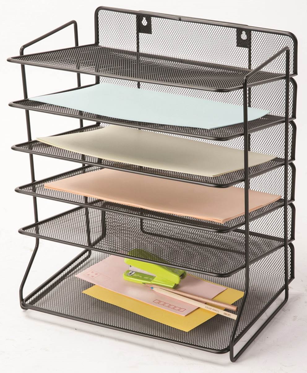 Sorter na dokumenty Q-CONNECT Office Set, metalowy, 6 półek, czarny