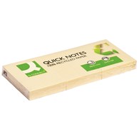 Bloczek samoprzylepny Q-CONNECT 100% Recycled, 38x51mm, 3x100 kart., żółty
