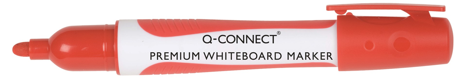 Marker do tablic Q-CONNECT Premium, gum. rękojeść, okrągły, 2-3mm (linia), czerwony