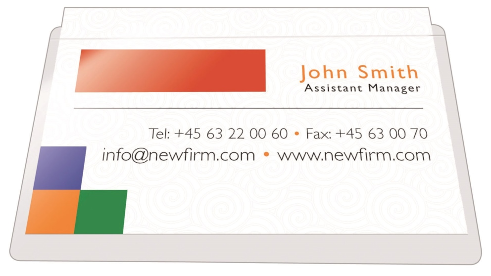 Kieszeń samoprzylepna Q-CONNECT, na wizytówki, rozc. na dł. boku, 60x95mm, 10szt.