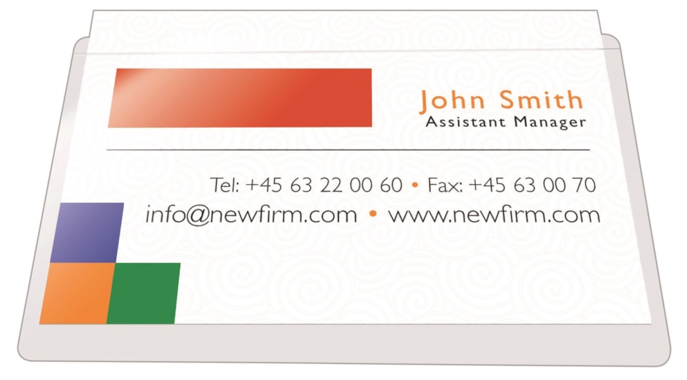 Kieszeń samoprzylepna Q-CONNECT, na wizytówki, rozc. na dł. boku, 60x95mm, 100szt.