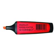 Zakreślacz fluor. Q-CONNECT Premium, 2-5mm (linia), gumowana rękojeść, czerowny
