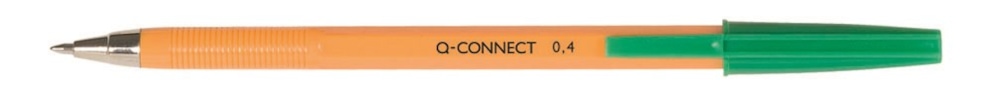 Długopis Q-CONNECT z wymiennym wkładem 0,4mm (linia), zielony