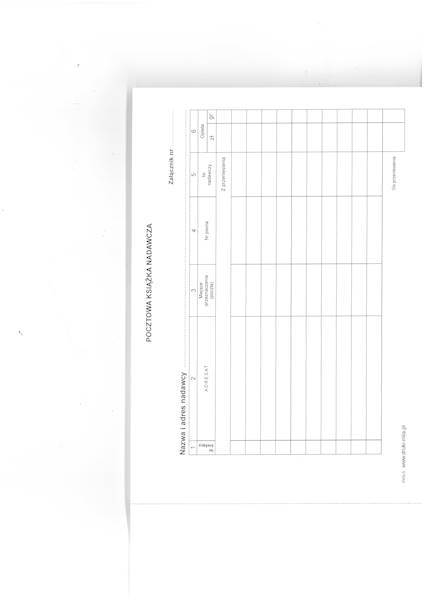 Książka Pocztowa Nadawcza A5 50k  samokopia Mila