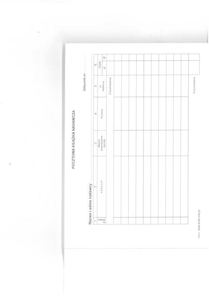 Książka Pocztowa Nadawcza A5 50k  samokopia Mila