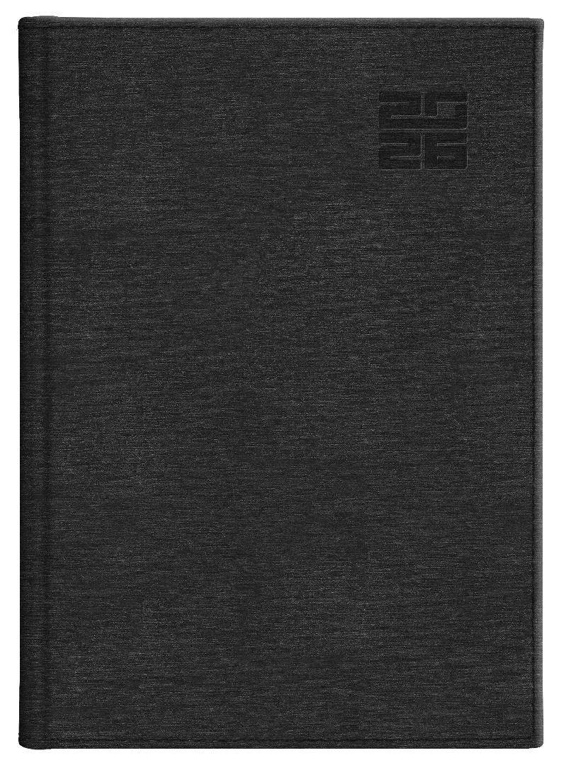 Kalendarz 2026 Aluminium Standard   z notesem czarny B5 u/tyg