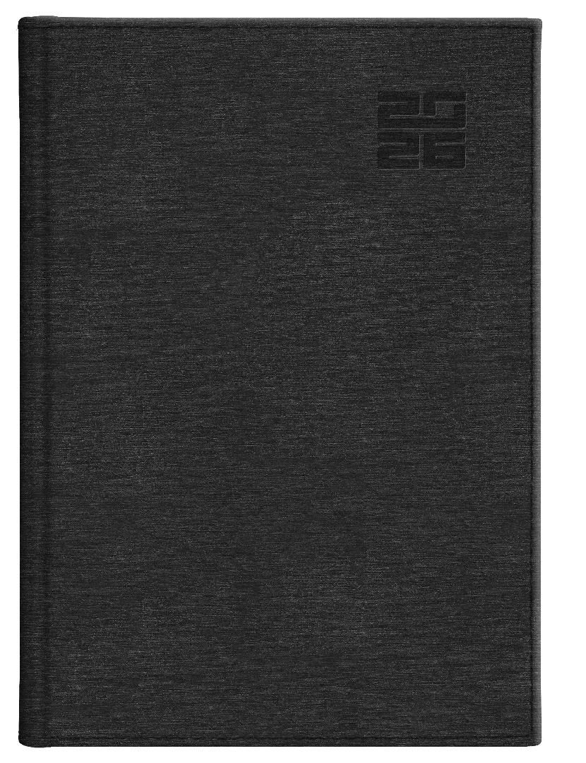 Kalendarz 2026 Aluminium Standard   z notesem czarny B5 u/tyg